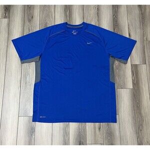 Nike Dri-Fit Blue/Gray Athletic Short Sleeve Tee Mens Size XXL Lightweight